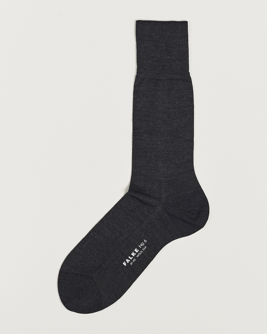 Herr | | Falke | No. 6 Finest Merino & Silk Socks Anthracite Melange