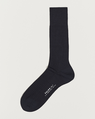 Herr |  | Falke | No. 7 Finest Merino Ribbed Socks Dark Navy