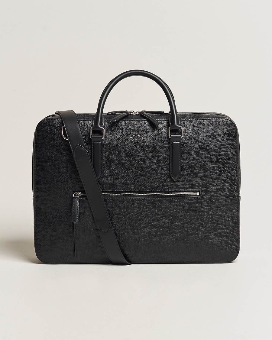 Smythson SmythsonLudlow Large Briefcase With Zip FrontBlack – Svart