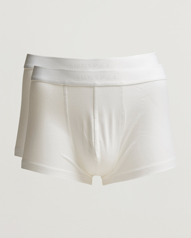 Herr | Underkläder | Sunspel | 2-Pack Cotton Stretch Trunk White