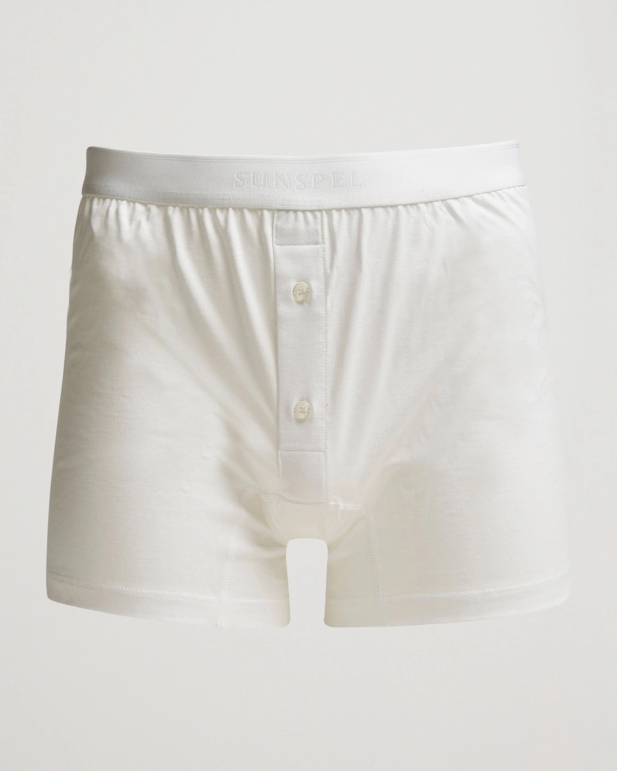 Herr | Kalsonger | Sunspel | Superfine Two Button Cotton White