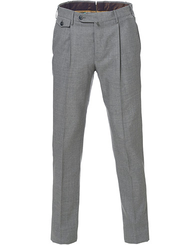 Herr |  | PT01 | Gentleman Fit Pleated Wool Trousers Light Grey