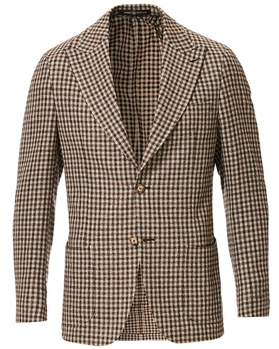  Checked Patch Pocket Boucle Blazer Brown