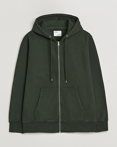 Herr | Wardrobe basics | Colorful Standard | Classic Organic Full Zip Hood Hunter Green