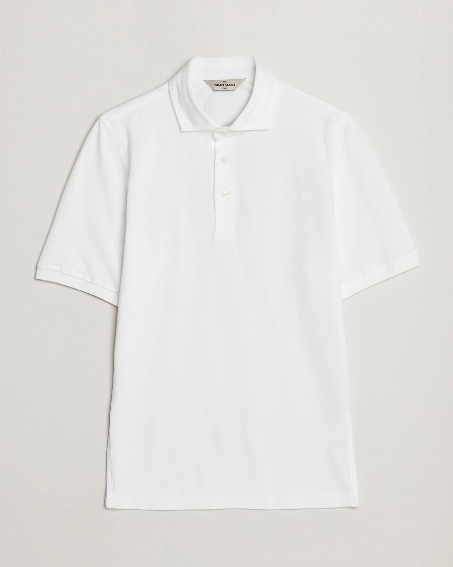 Herr | Kortärmade pikéer | Gran Sasso | Washed Polo White