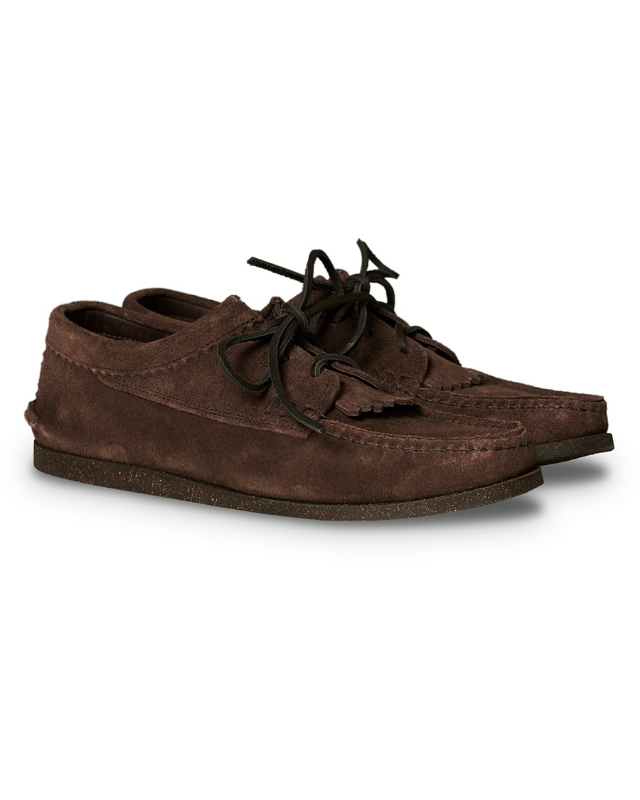  Kiltie Blucher Boat Shoe Dark Brown Suede