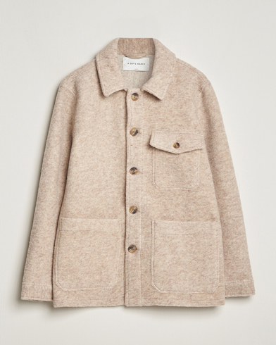 Herr | Avdelningar | A Day's March | Chaumont Heavy Wool Overshirt Sand