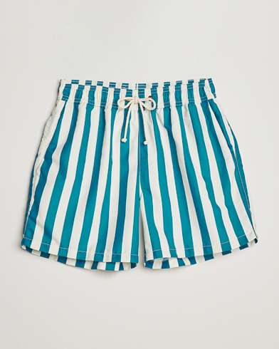 Herr | Badbyxor | Ripa Ripa | Paraggi Striped Swimshorts Green/White