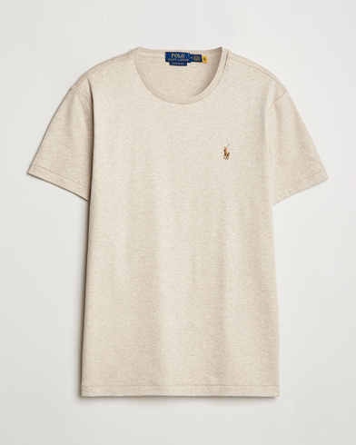 Herr | T-Shirts | Polo Ralph Lauren | Luxury Pima Cotton Crew Neck T-Shirt Dune Heather