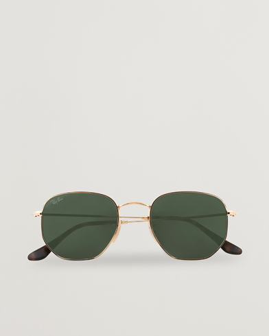 Herr | Fyrkantiga solglasögon | Ray-Ban | 0RB3548N Hexagonal Sunglasses Gold/Green