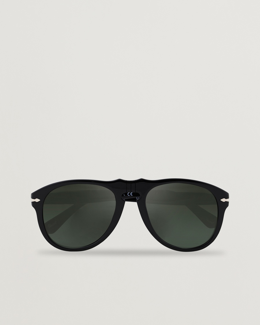 Persol 0PO0649 Sunglasses Black/Crystal Green