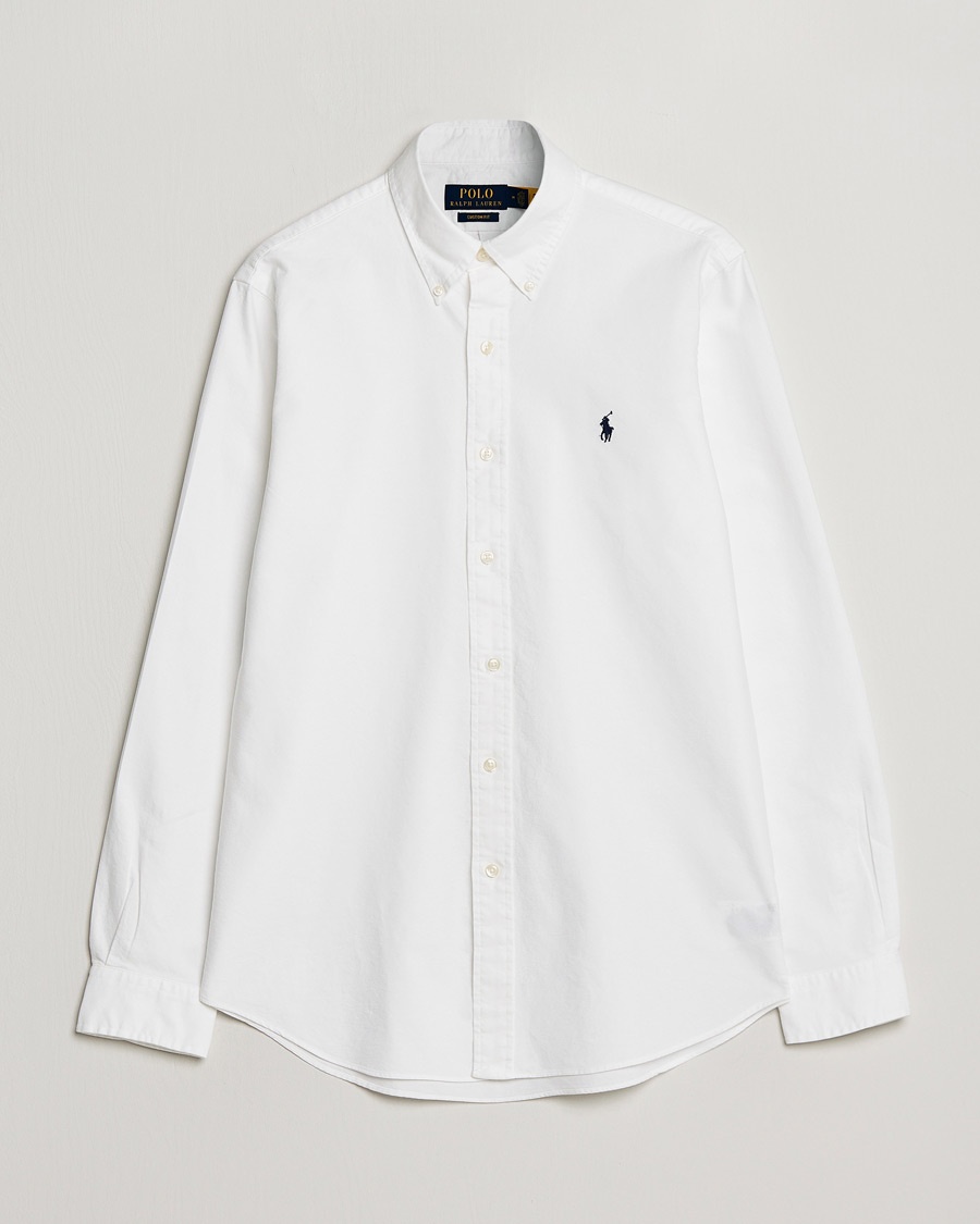 Polo Ralph Lauren Custom Fit Garment Dyed Oxford Shirt White – Vit