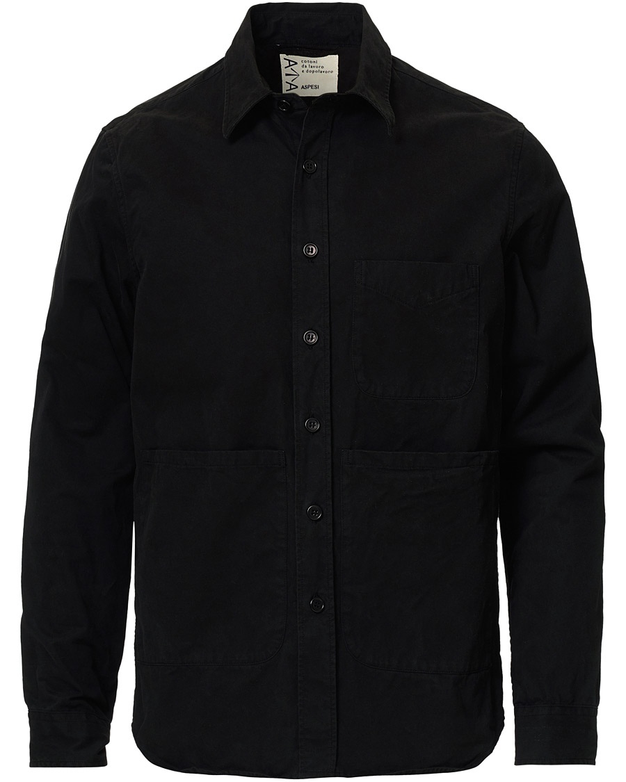 Herr | | Aspesi | Cotton Shirt Jacket Black