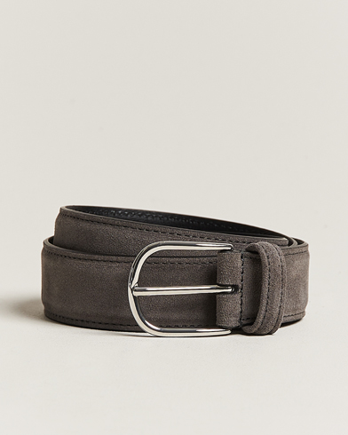 Herr | Släta bälten | Anderson's | Suede 3,5 cm Belt Grey