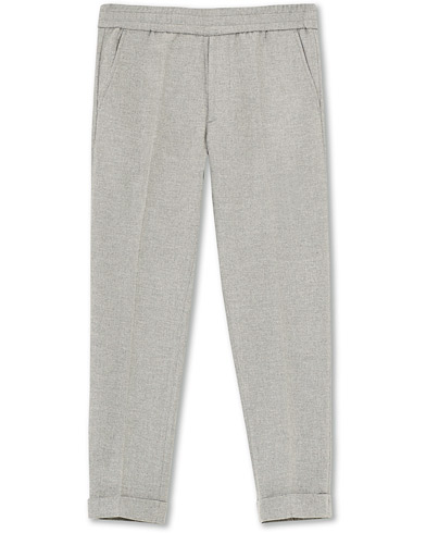 Flanellbyxor |  Terry Flannel Cropt Turn Up Trousers Warm Grey Mel