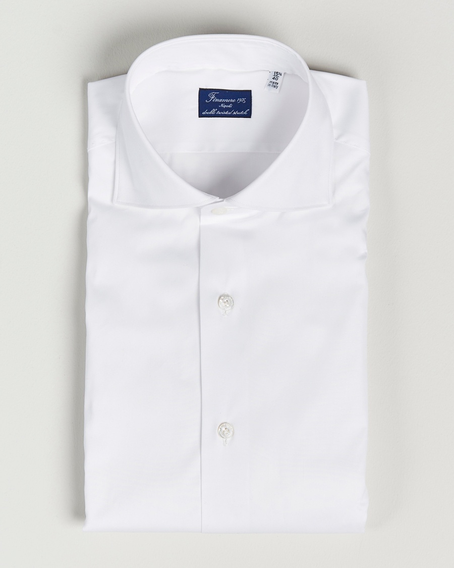 Finamore Napoli Milano Slim Fit Stretch Shirt White – Vit
