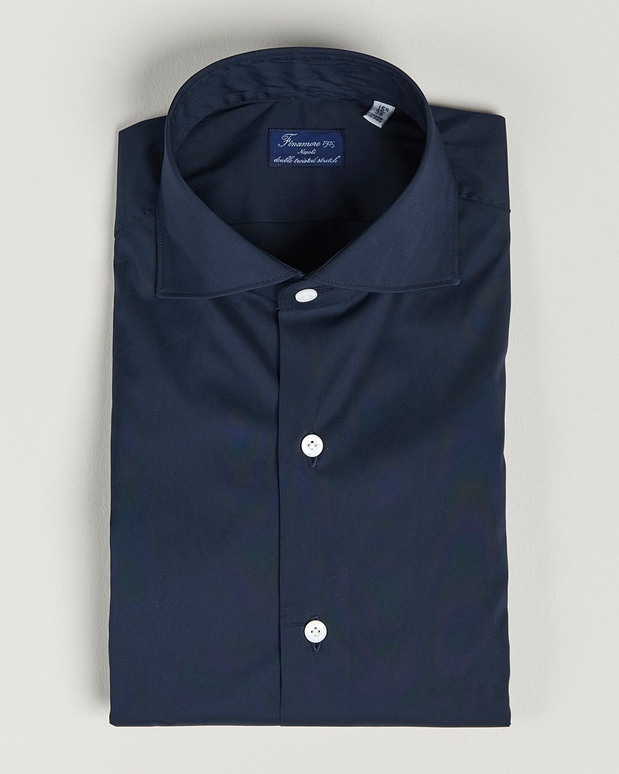  Milano Slim Fit Stretch Shirt Navy