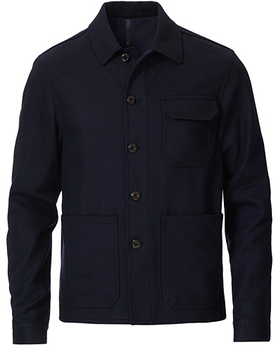 Herr |  | Slowear | Unconstructed Wool Shirt Jacket Navy