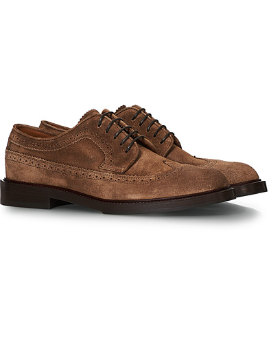 Brunello Cucinelli Longwing Brogue Brown Suede