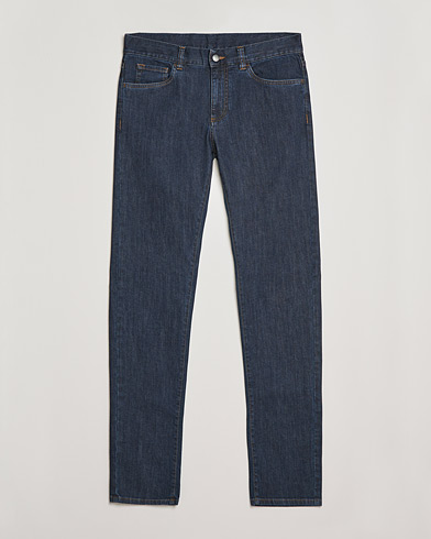 Herr | Blå jeans | Canali | Slim Fit Stretch Jeans Dark Blue Wash