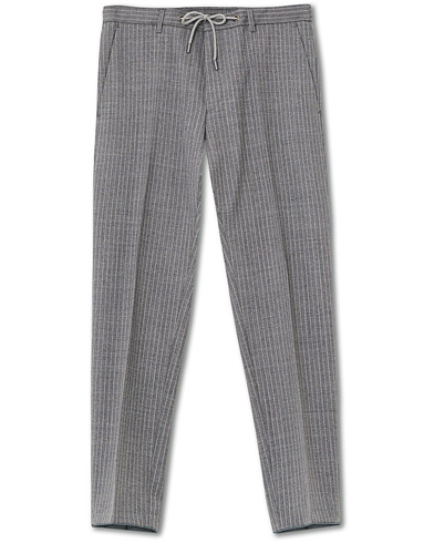 BOSS Bardon Flannel Striped Drawstring Trousers Medium Grey