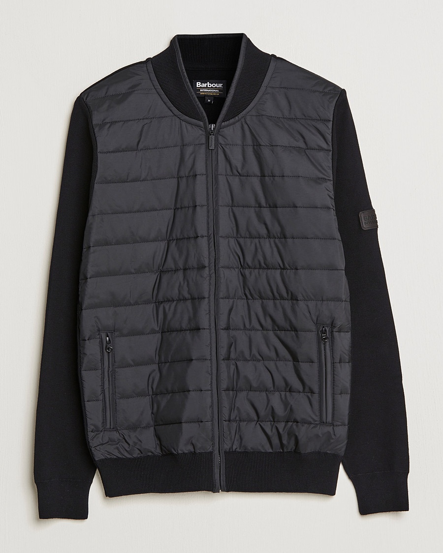 Herr | | Barbour International | Baffle Zip Through Sweater Black