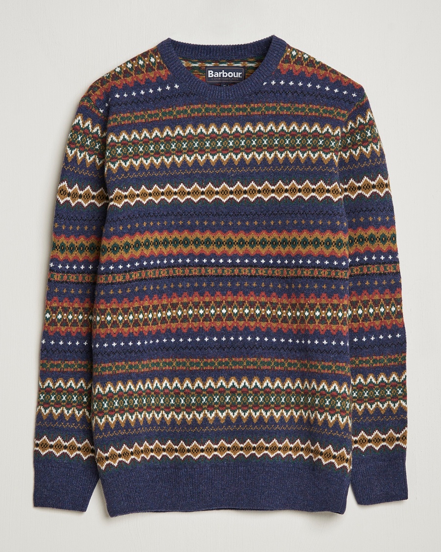 Herr | | Barbour Lifestyle | Case Fairisle Crew Navy Marl