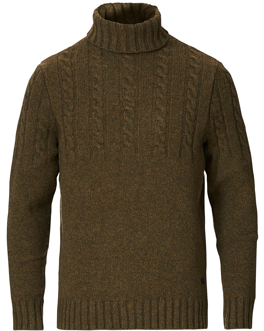 Herr | | Barbour Lifestyle | Duffle Cable Rollneck Willow Green