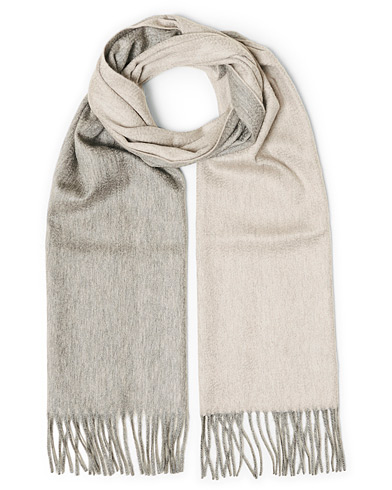  Arran Reversible Cashmere Scarf Flannel/Oyster