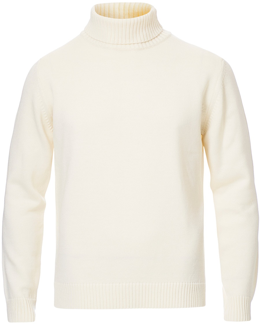 Stenströms Heavy Knitted Merino Rollneck Cream