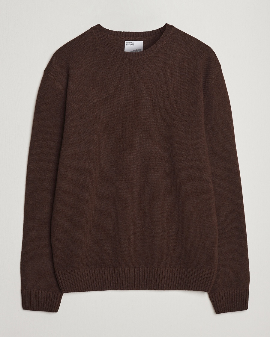 Herr | Stickade tröjor | Colorful Standard | Classic Merino Wool Crew Neck Coffee Brown