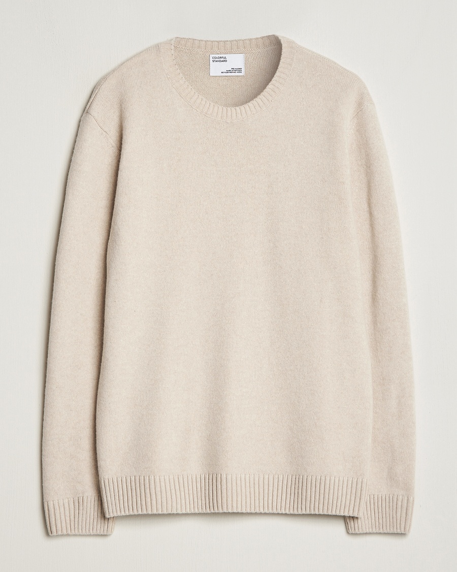 Herr | Stickade tröjor | Colorful Standard | Classic Merino Wool Crew Neck Ivory White