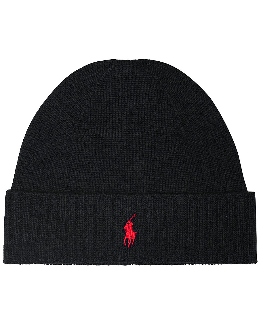  Merino Wool Beanie Polo Black