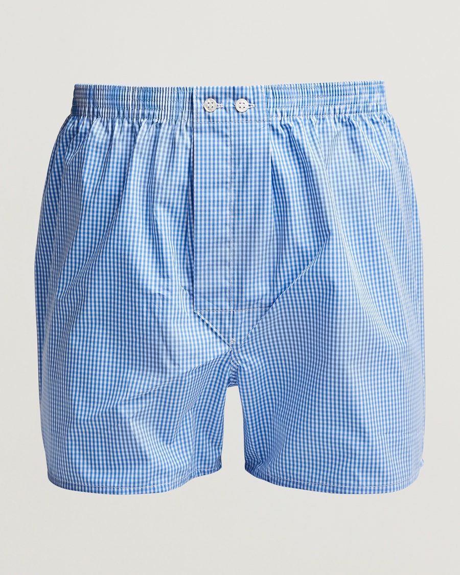 Herr | Kalsonger | Derek Rose | Classic Fit Cotton Boxer Shorts Blue Gingham