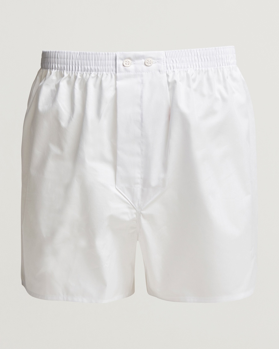 Derek Rose Classic Fit Cotton Boxer Shorts White – Vit