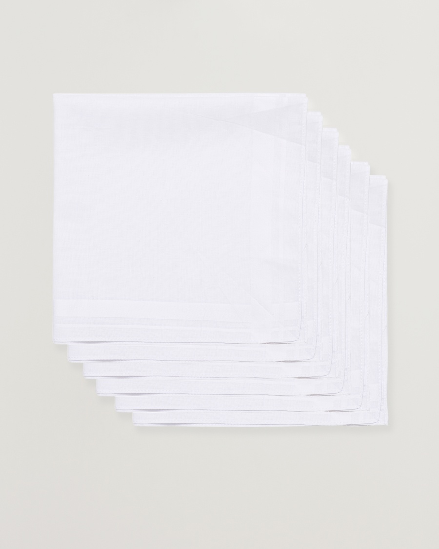 Herr | Näsdukar | Amanda Christensen | 6-pack Cotton Pocket Square White