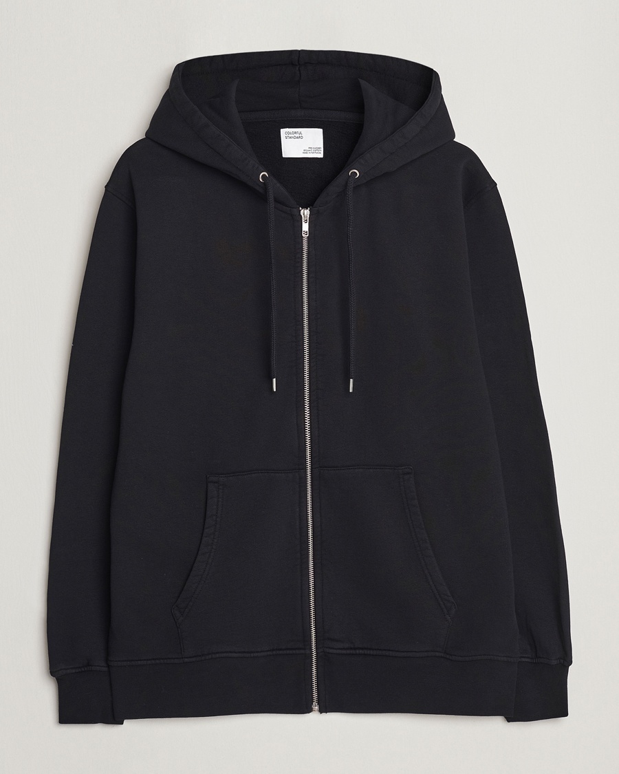 Herr | Huvtröjor | Colorful Standard | Classic Organic Full Zip Hood Deep Black
