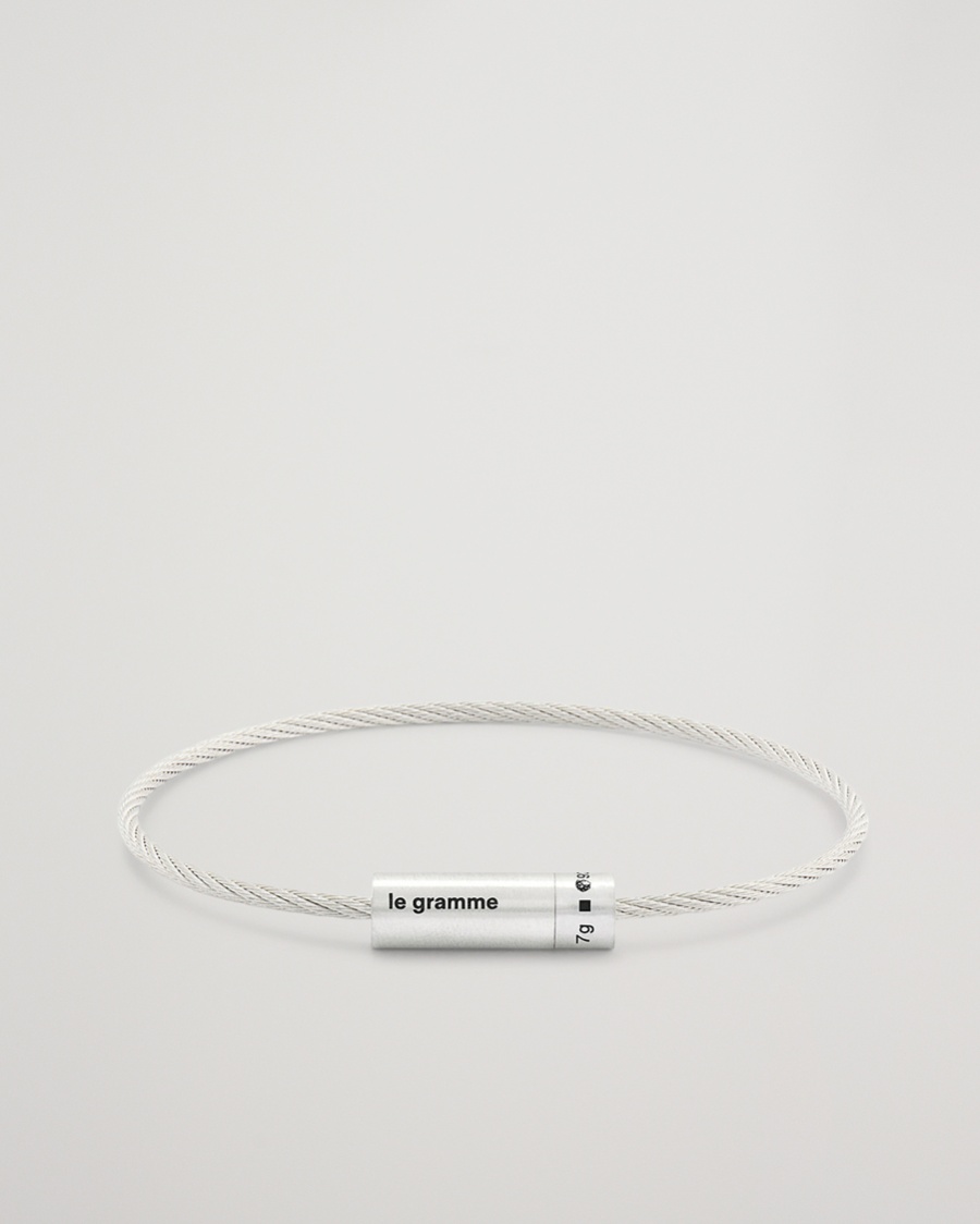 Herr | | LE GRAMME | Cable Bracelet Brushed Sterling Silver 7g