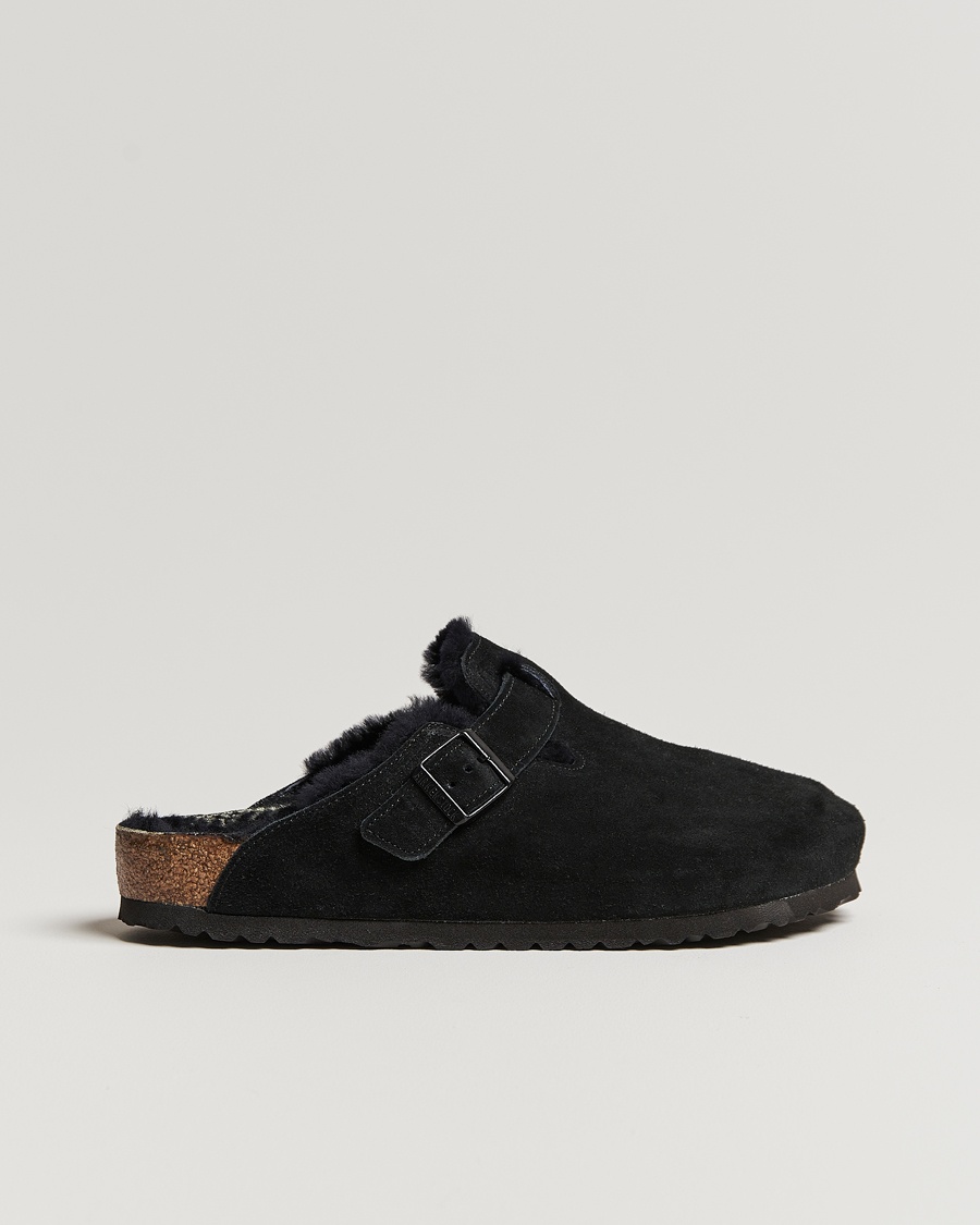 Herr | Sandaler & Tofflor | BIRKENSTOCK | Boston Shearling Black Suede