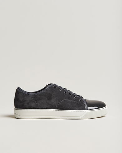 Herr | Mockaskor | Lanvin | Patent Cap Toe Sneaker Dark Grey