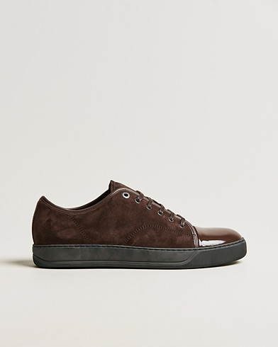 Herr | Sneakers | Lanvin | Patent Cap Toe Sneaker Dark Brown