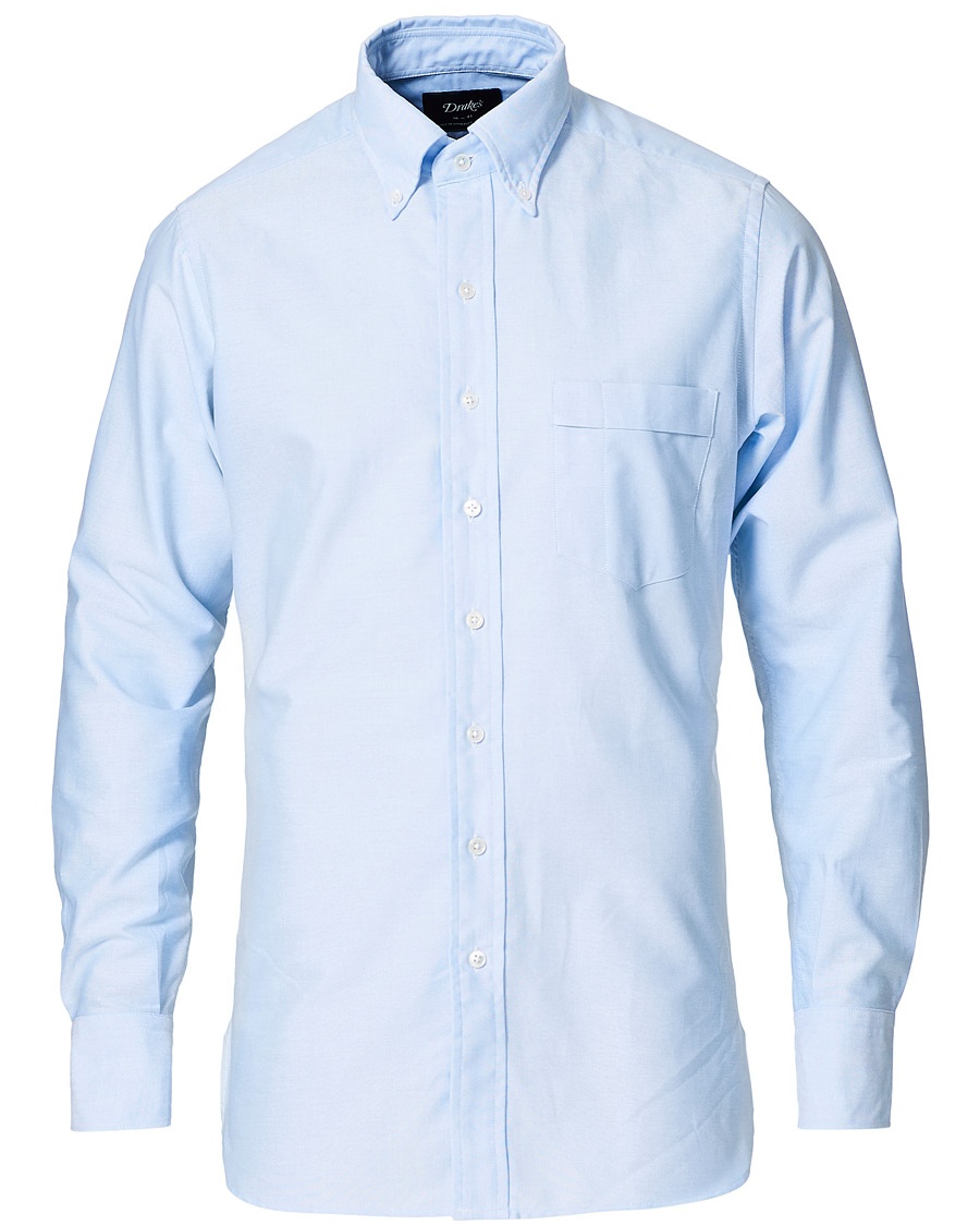 Drake's Oxford Button Down Shirt Sky