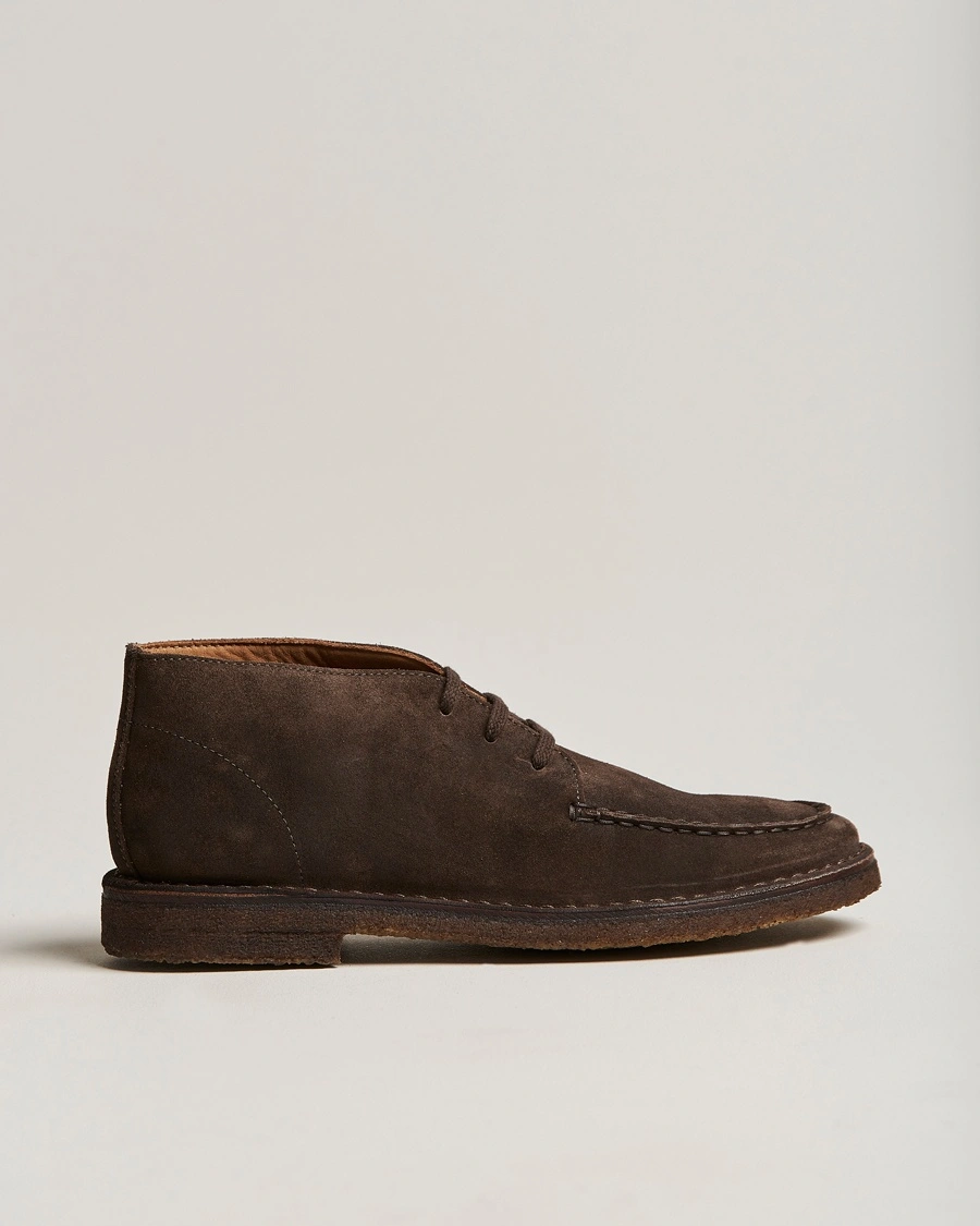 Herr | Mockaskor | Drake's | Crosby Moc-Toe Suede Chukka Boots Dark Brown