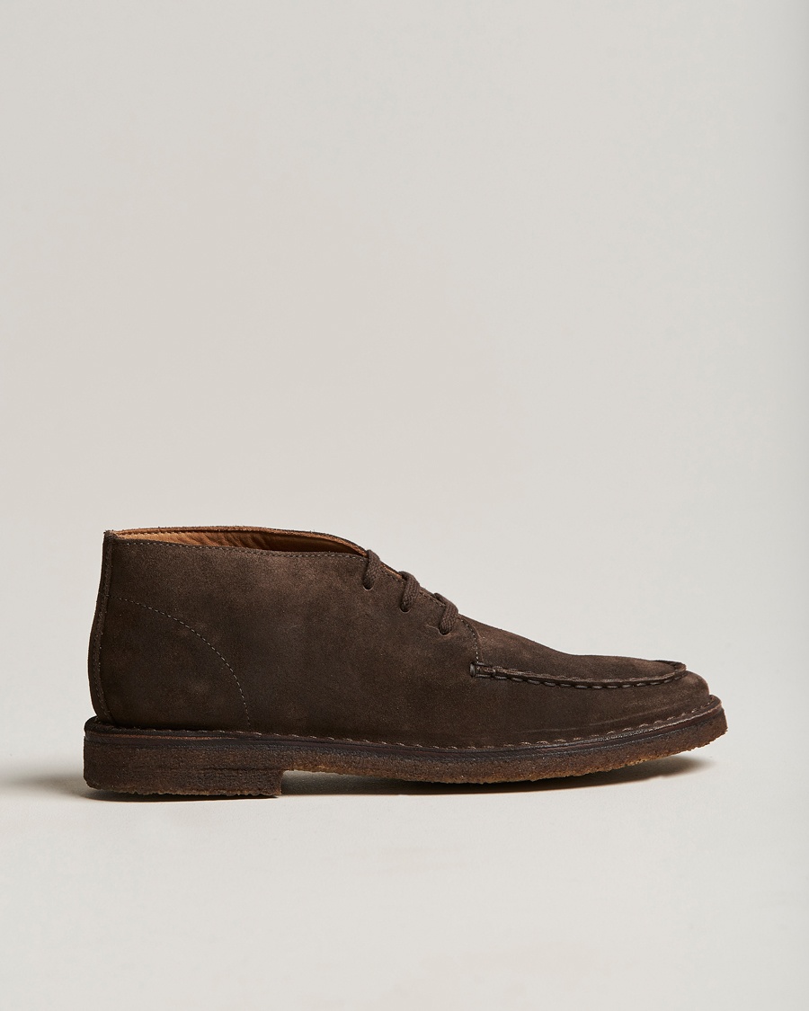 Drake's Crosby Moc-Toe Suede Chukka Boots Dark Brown – Brun