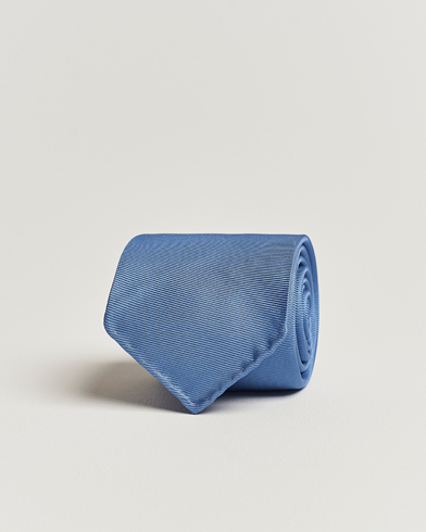 Herr | Drake's | Drake's | Handrolled Woven Silk 8 cm Tie Blue