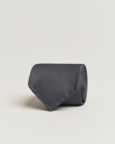Herr | Slipsar | Drake's | Handrolled Woven Silk 8 cm Tie Grey