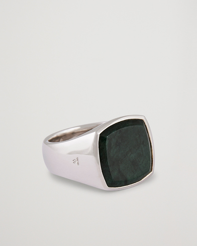 Herr | Fira nyår med stil | Tom Wood | Cushion Green Marble Ring Silver