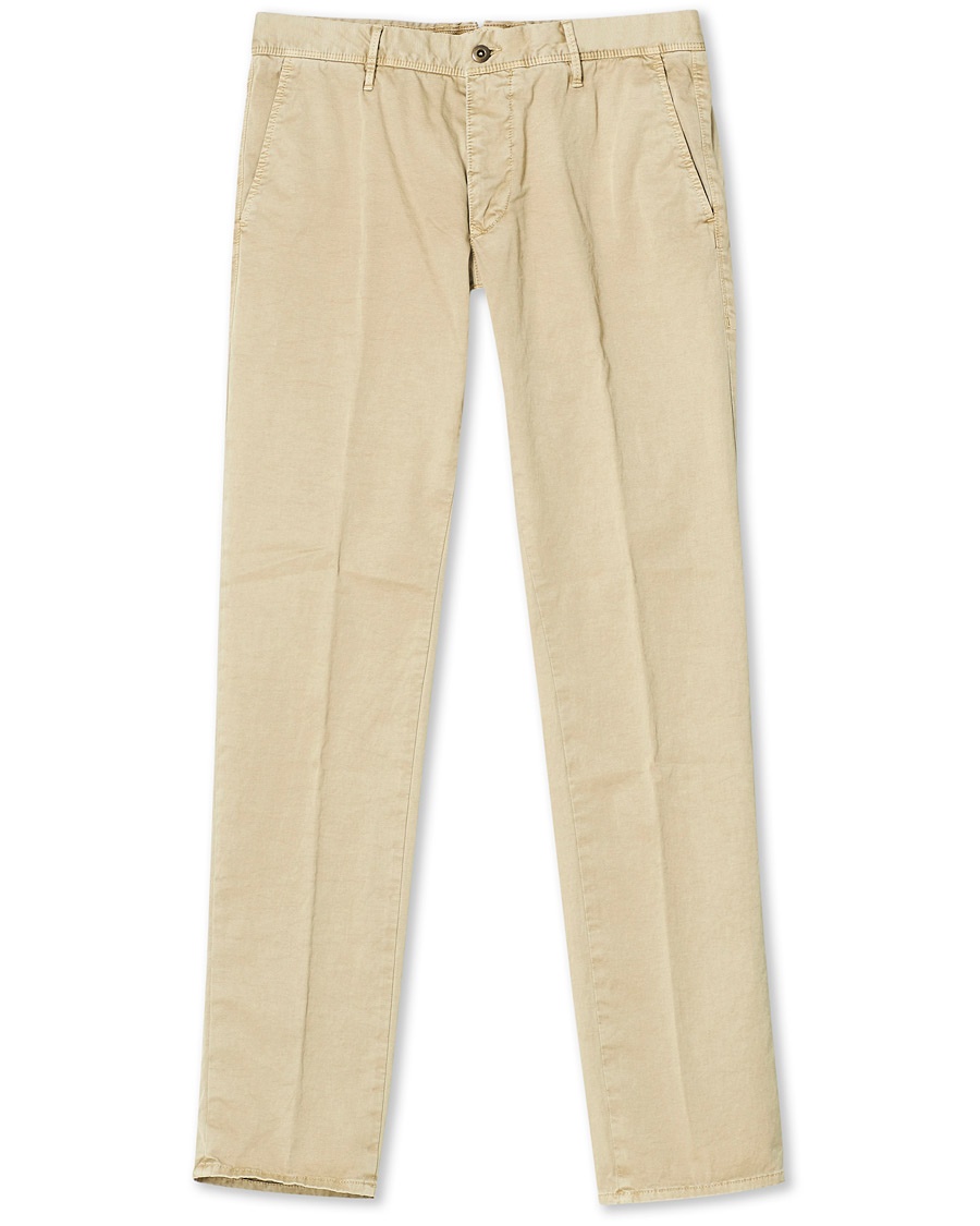 Herr | | Incotex | Slim Fit Garment Dyed Slacks Beige