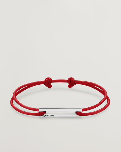 Herr | Smycken | LE GRAMME | Cord Bracelet Le 17/10 Red/Sterling Silver