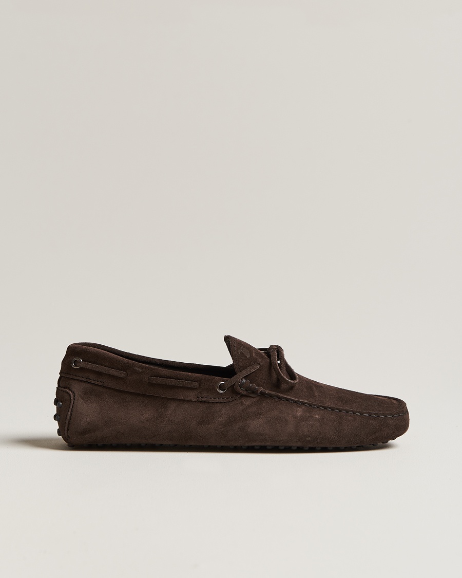 Herr | Bilskor | Tod's | Lacetto Gommino Carshoe Dark Brown Suede